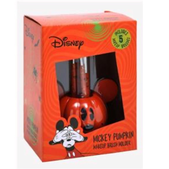 Disney Mickey Mouse Jack-O'Lantern Makeup Brush Set & Holder - Picture 3 of 8